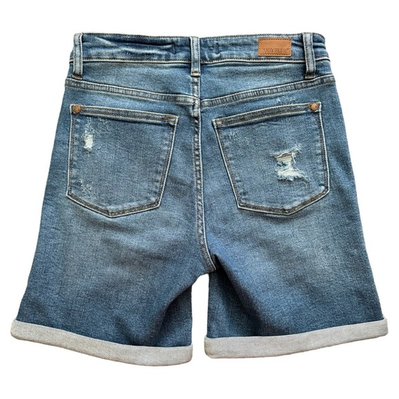 Judy Blue Distressed Denim Shorts-Size Small - Picture 2 of 7